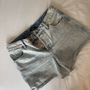 Express Faded Blue Jean Shorts